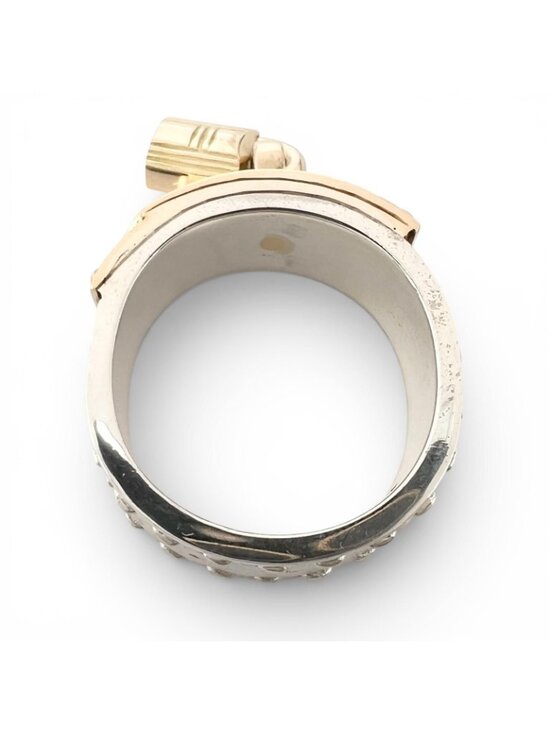 Hermes Kelly Ring Cadena AG925 AU750 Combination Size 47  Hermes Vintage Kelly Ring 925 750 Combination Silver Gold